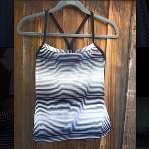 Nike Striped  Racer-back Build in Bra Active Top